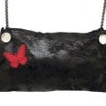 Pochette cocktail en cuir noir chez Lisanote