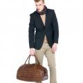 It bag homme en cuir marron Serge Blanco automne hiver 2010 2011