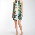 Robe blanche imprimé tropical