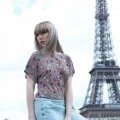 MIMI BLUE, robe marron à pois multicolore et bleu incorporée de boutons MIMI BLUE, robe marron à pois multicolore et bleu incorporée de boutons (119€)