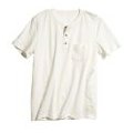 T-Shirt à manches courtes blanc cassé en coton organique H&M Homme Conscious Collection Printemps-Eté 2011