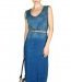 Robe bleue à détails métalliques incrustés 