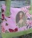 Sac en toile rose et vert à motifs floraux 