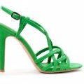 Tendance color block sandale à talon Zara été 2011 à lanières vertes fluos