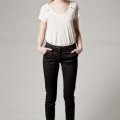 Jeans 7/8 satin de coton noir