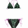 Bikini noir imprimé palmier ficelles attache rose H&M collection Printemps-été 2012