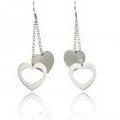 Boucles d'oreilles Histoire d'Or argent duo de coeur Collection Automne hiver 2011/2012