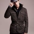 Blouson marron ceinture H&M homme collection hiver 2010 2011