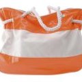 Sac cabas de plage en duo orange fluo et blanc Kdesign Collection Printemps été 2011