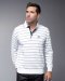 Polo homme manches longues blanc rayures grises Navigare collection automne hiver 2010 2011