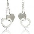 Boucles d'oreilles Histoire d'Or argent duo de coeur Collection Automne hiver 2011/2012