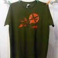 T-shirt homme vert et orange 100x ni l'oie.