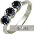 Bague trilogie en diamant noir chez Isabel.com