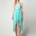 Robe bustier asymétrique en tulle vert menthe