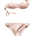 Bikini bandeau romantique H&M collection été 2011 imprimé flamant rose