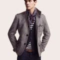 Veste laine gris marinière foulard collection H&M homme automne hiver 2010 2011