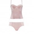 Bustier et culotte Cherry Blossom Girl pour Etam en satin rose romantique collection été 2011