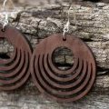 Boucles d'oreilles Créoles en bois par AmeWood Création