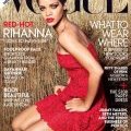 Rihanna irrésistible en robe bustier rouge dans Vogue !