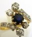 Bague en or saphir et diamants chez bijoux-anciens-paris.com