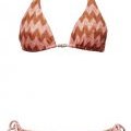 Bikini triangle à noeuds H&M avec des rayures brisées roses collection 2011 été
