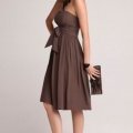 Robe bustier taupe avec un noeud pochette assortie collection 1.2.3 femme automne hiver 2010 2011