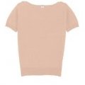 Pull à manches courtes beige Petit Bateau en coton et lin mélangés