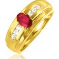 Bague or jaune sertie de rubis et de diamant Adamence Tendance hiver 2011/2012