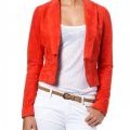 Blazer Vibs couleur corail en cuir suède collection Vero Moda printemps-été 2011