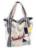 Sac de plage Nautical couleur bleu et écru 