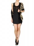 Robe noire sans manche avec encolure arrondie