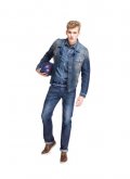 Veste en denim délavée et blue jean Serge Blanco collection automne hiver 2010 2011 homme