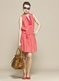 Robe en coton soie rose