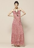Robe longue imprimé coquelicot