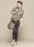 Sac besace en cuir métallique vintage