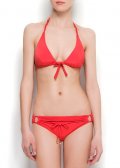 Bikini corail avec cercles décoratifs