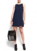Robe bleu marine évasée dos 