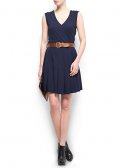 Robe à jupe plissée bleue 
