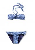 H&M collection WaterAid 2011 maillot de bain bandeau bleu à imprimé graphique femme