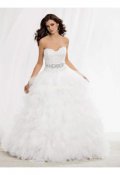 Robe en tulle avec ceinture en strass