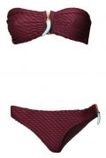 Collection été H&M maillot de bain bandeau bordeaux avec grigri bleu