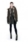 Parka en fourrure et jupe en velours Sandro femme automne hiver 2010 2011