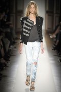 Veste officier et jeans bleach Balmain 2009 2010