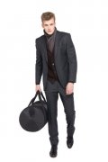 Costume cintré gris et gilet marron Serge Blanco collection homme automne hiver 2010 2011 2