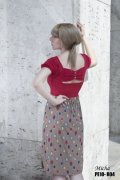 MICHA, robe ’corset’ rouge et chocolat à pois multicolore MICHA, robe ’corset’ rouge et chocolat à pois multicolore (145€)
