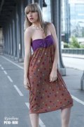 RAINBOW, robe bustier marron à pois multicolore agrémentée d’un gros noeud au niveau de la poitrine RAINBOW, robe bustier marron à pois multicolore agrémentée d’un gros noeud au niveau de la poitrine (159€)