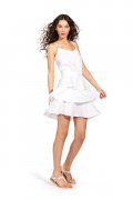 Robe a volants blanche et decolleté brodé collection été 2011 Kookai