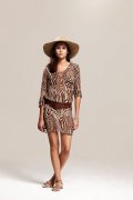 Robe imprimée, ceinture, sandales nu pied collection printemps-été 2011 IKKS femme