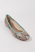 Ballerines python à bordures turquoise