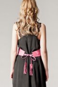 Ceinture en cuir rose à nouer 